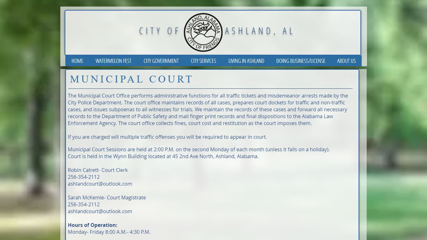 MUNICIPAL COURT | cityofashland